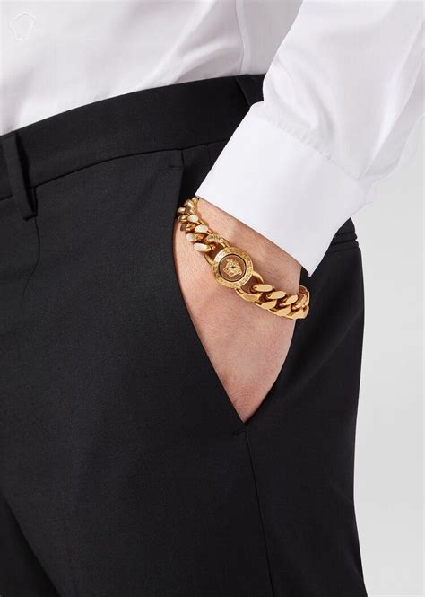 bracelet versace homme or chaine|Versace Bracelets Homme .